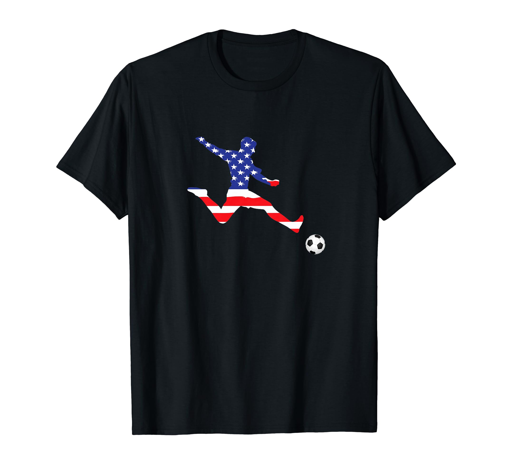 Stars Stripes Soccer Player T-Shirt - Aesthetic Graphic Men Women - T-Shirt, Sweatshirt, Hoodie