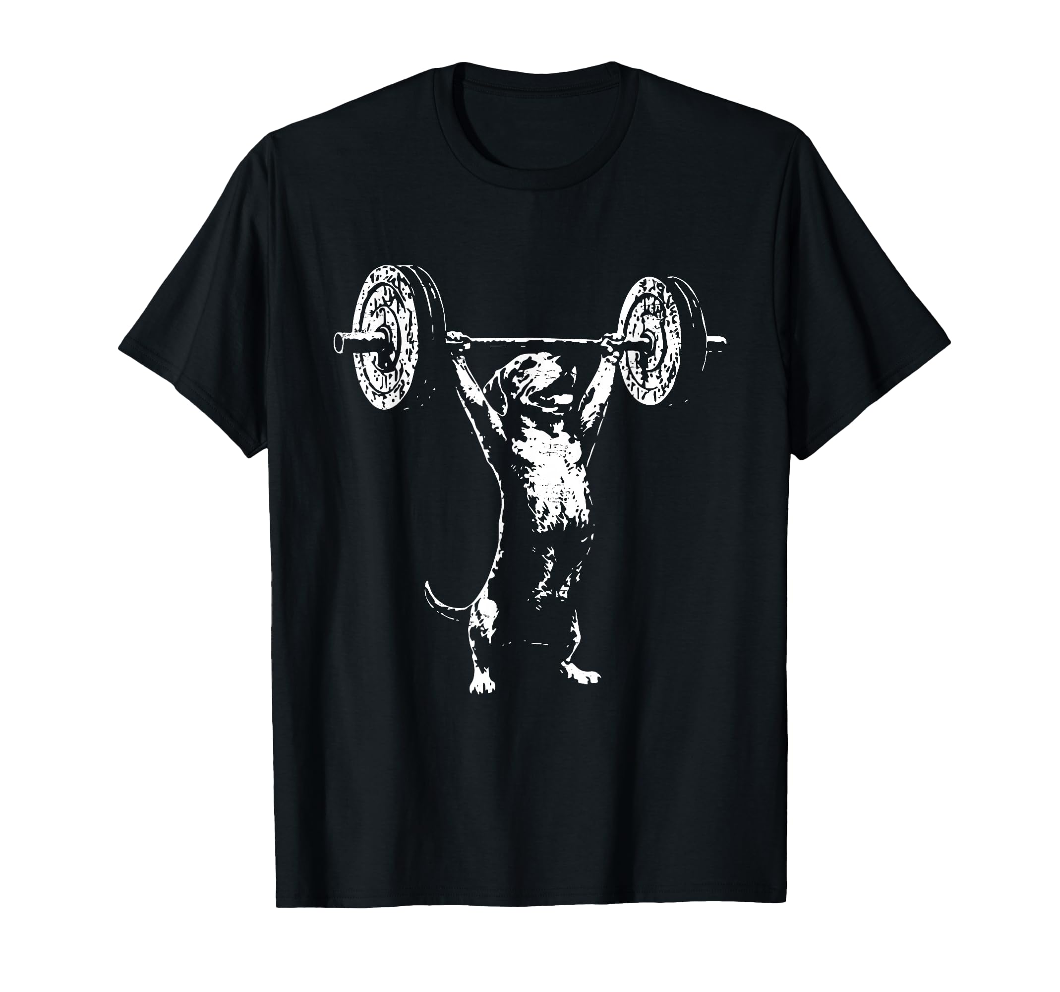 Weight Lifting Gym Dachshund Dog T-Shirt - Unique Graphic Men Women - T-Shirt, Sweatshirt, Hoodie