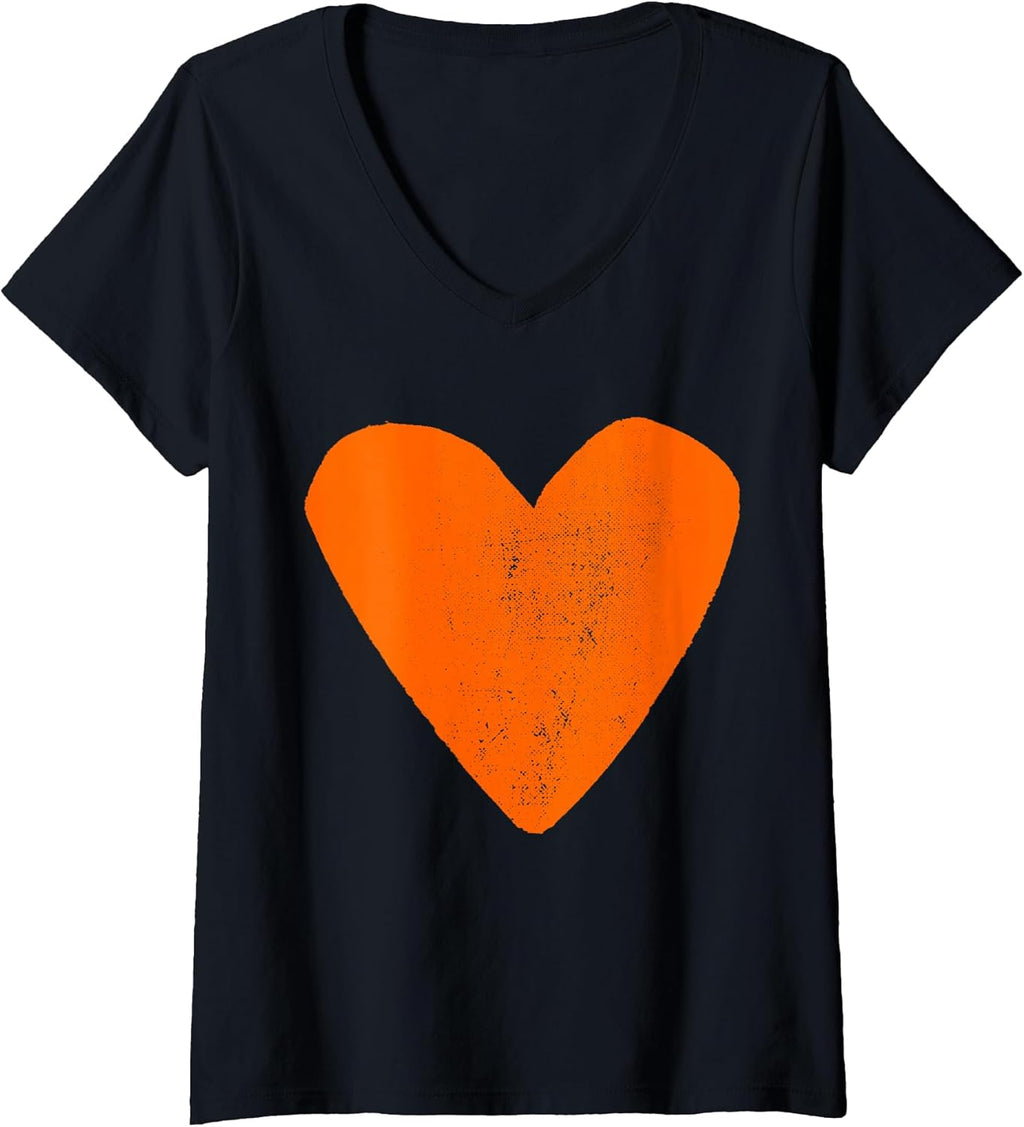 Women's Pop Art Style Heart Design Orange Color - Adult & Kids T-Shirts, Sweatshirts & Hoodies apparel design preview 1