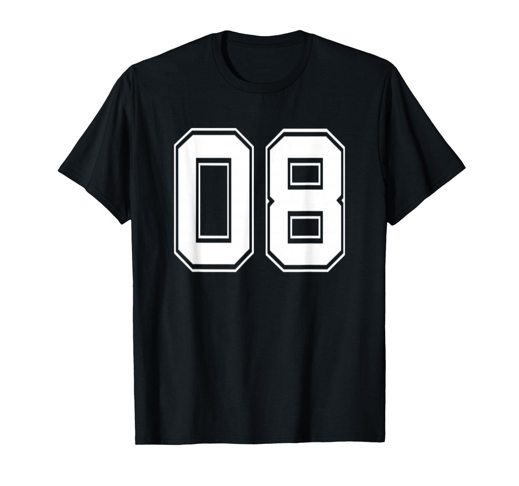 Number 08 Baseball Football Soccer T-Shirt - Trendy Graphic Unisex - T-Shirt, Sweatshirt, Hoodie