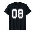 Number 08 Baseball Football Soccer T-Shirt - Trendy Graphic Unisex - T-Shirt, Sweatshirt, Hoodie