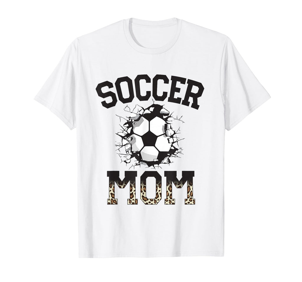 Womens Soccer Leopard Mom Soccer T-Shirt - Fun Novelty Design for Adults - T-Shirt, Sweatshirt, Hoodie