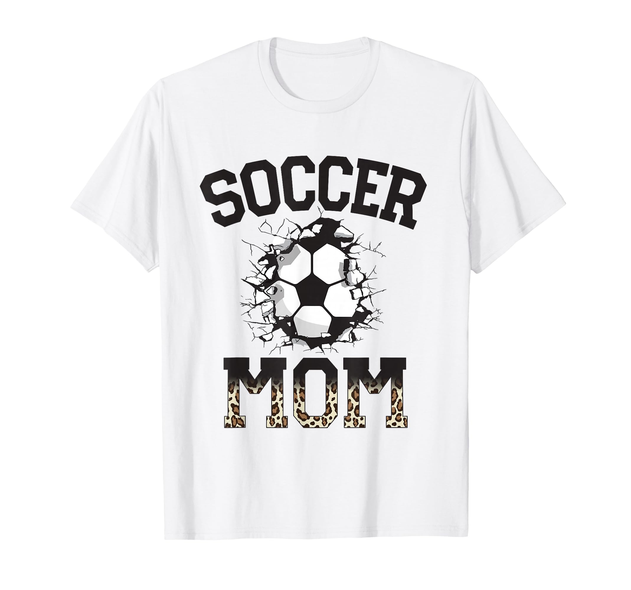 Womens Soccer Leopard Mom Soccer T-Shirt - Fun Novelty Design for Adults - T-Shirt, Sweatshirt, Hoodie