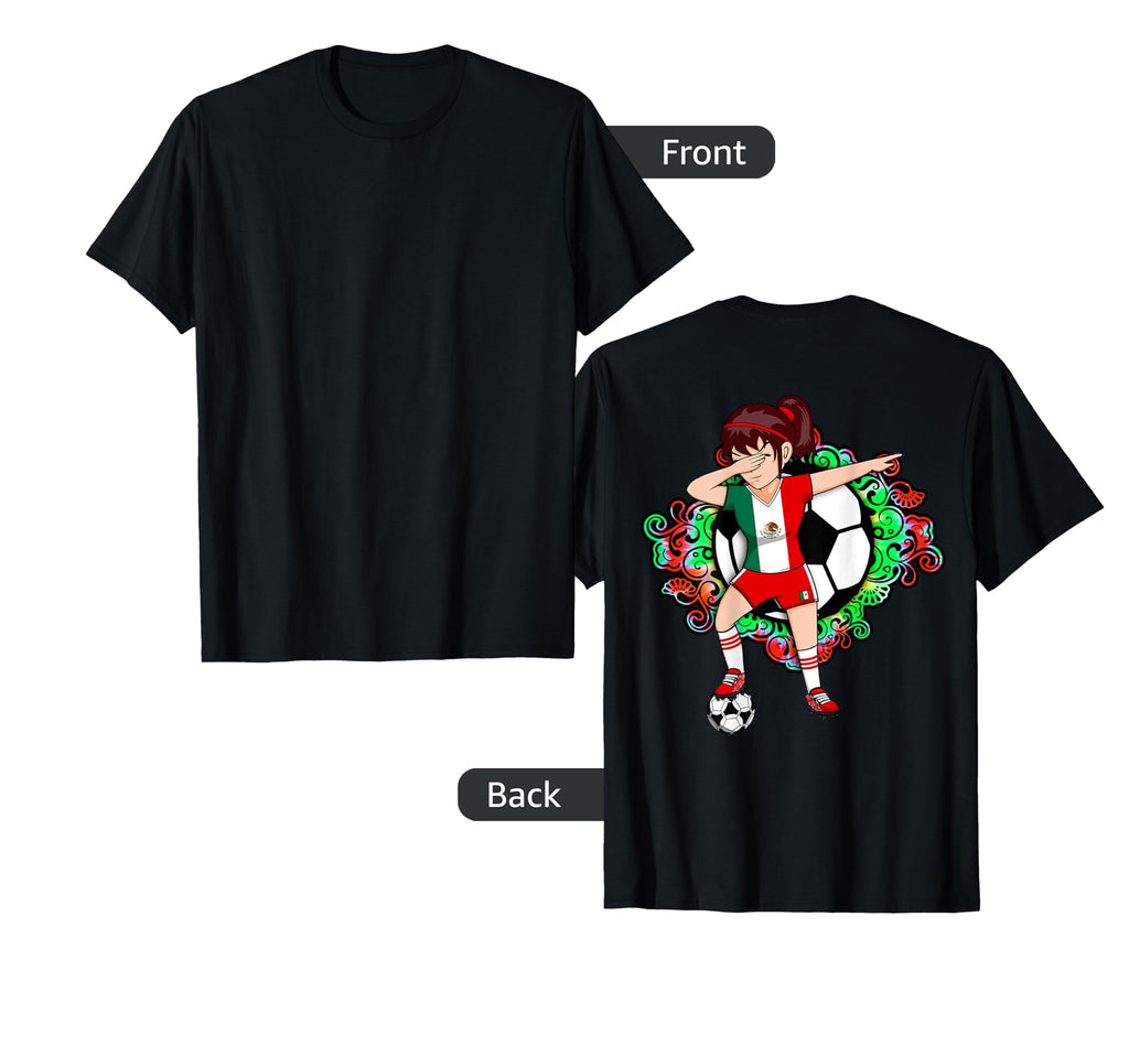 Dabbing Soccer Mexico Fan Jersey Floral T-Shirt - Minimalist Print Unisex - T-Shirt, Sweatshirt, Hoodie