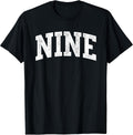 Nine Minimalist 9th Birthday Design 9-Year-Old - Adult & Kids T-Shirts, Sweatshirts & Hoodies apparel design preview 1