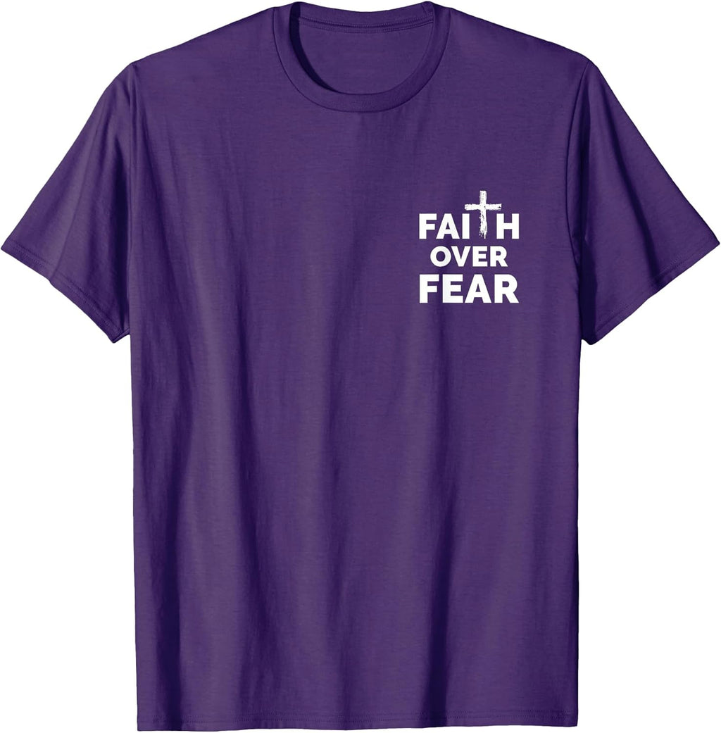 Christian Religious Cross Faith Over Fear Minimalist - Adult & Kids T-Shirts, Sweatshirts & Hoodies apparel design preview 1