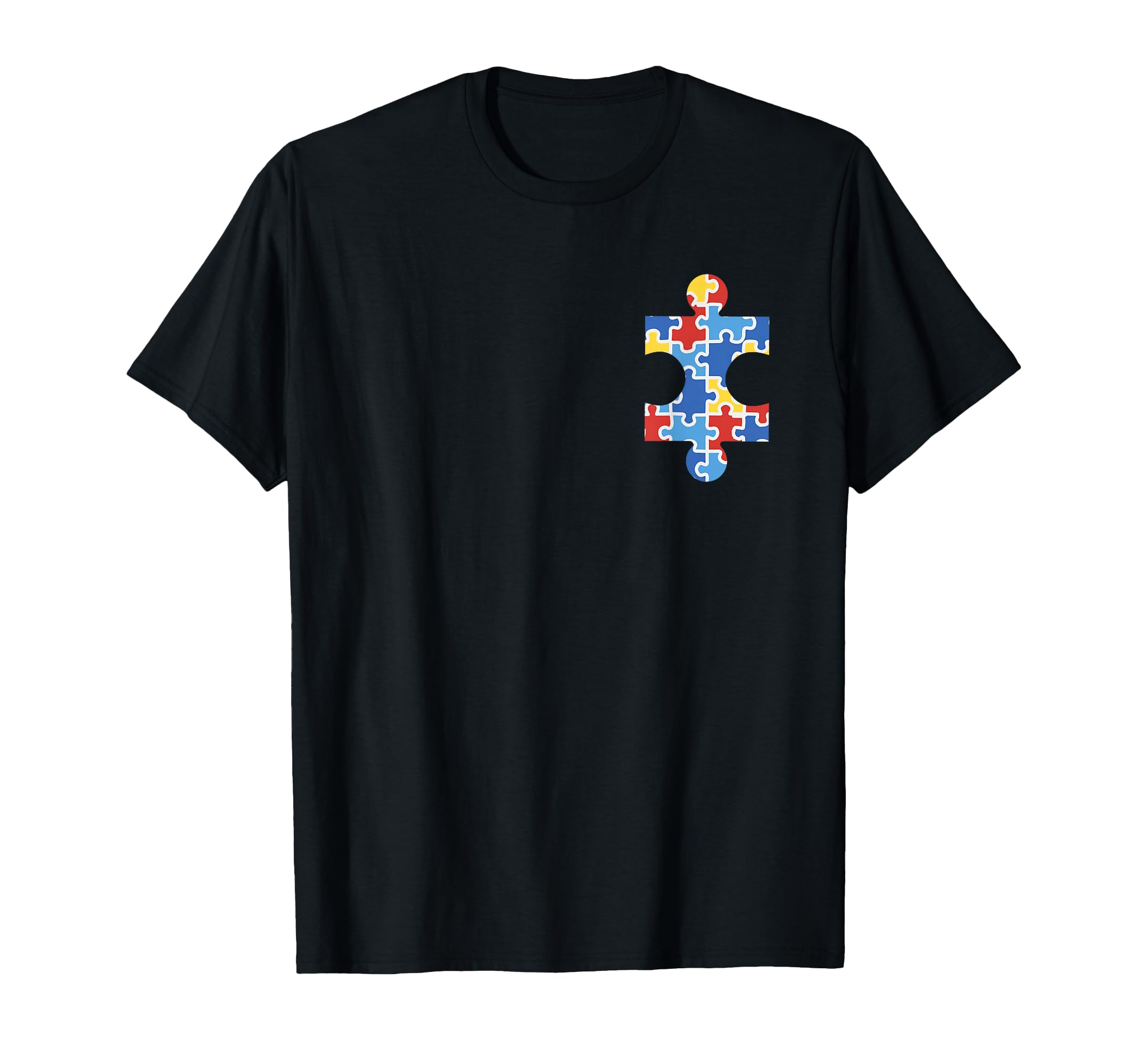 Autism Awareness Puzzle Piece Pocket T-Shirt - Trendy Graphic Men Women - T-Shirt, Sweatshirt, Hoodie