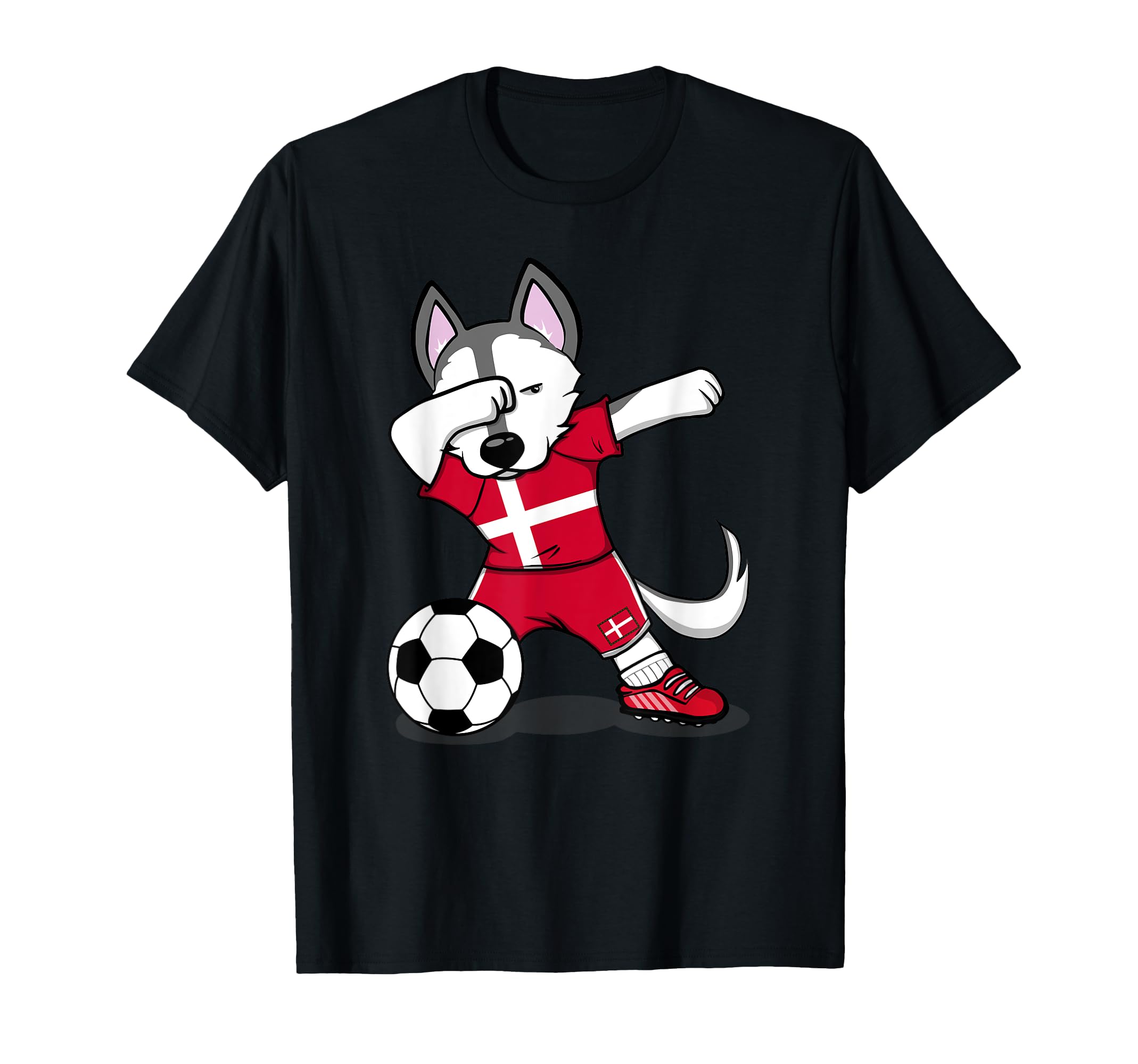 Funny Dabbing Husky Dog Denmark T-Shirt - Trendy Graphic Men Women - T-Shirt, Sweatshirt, Hoodie