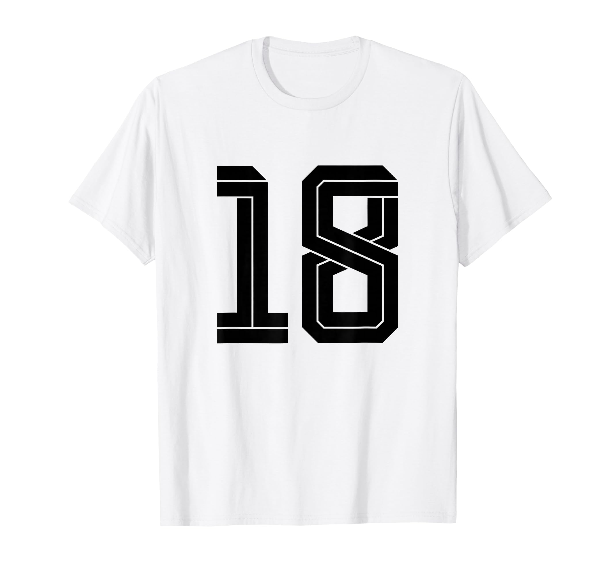 18 White Number 18 Sports Fan Soccer T-Shirt - Minimalist Print Unisex - T-Shirt, Sweatshirt, Hoodie