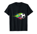 Colorful Flaming Soccer Ball T-Shirt - Fun Novelty Design for Adults - T-Shirt, Sweatshirt, Hoodie