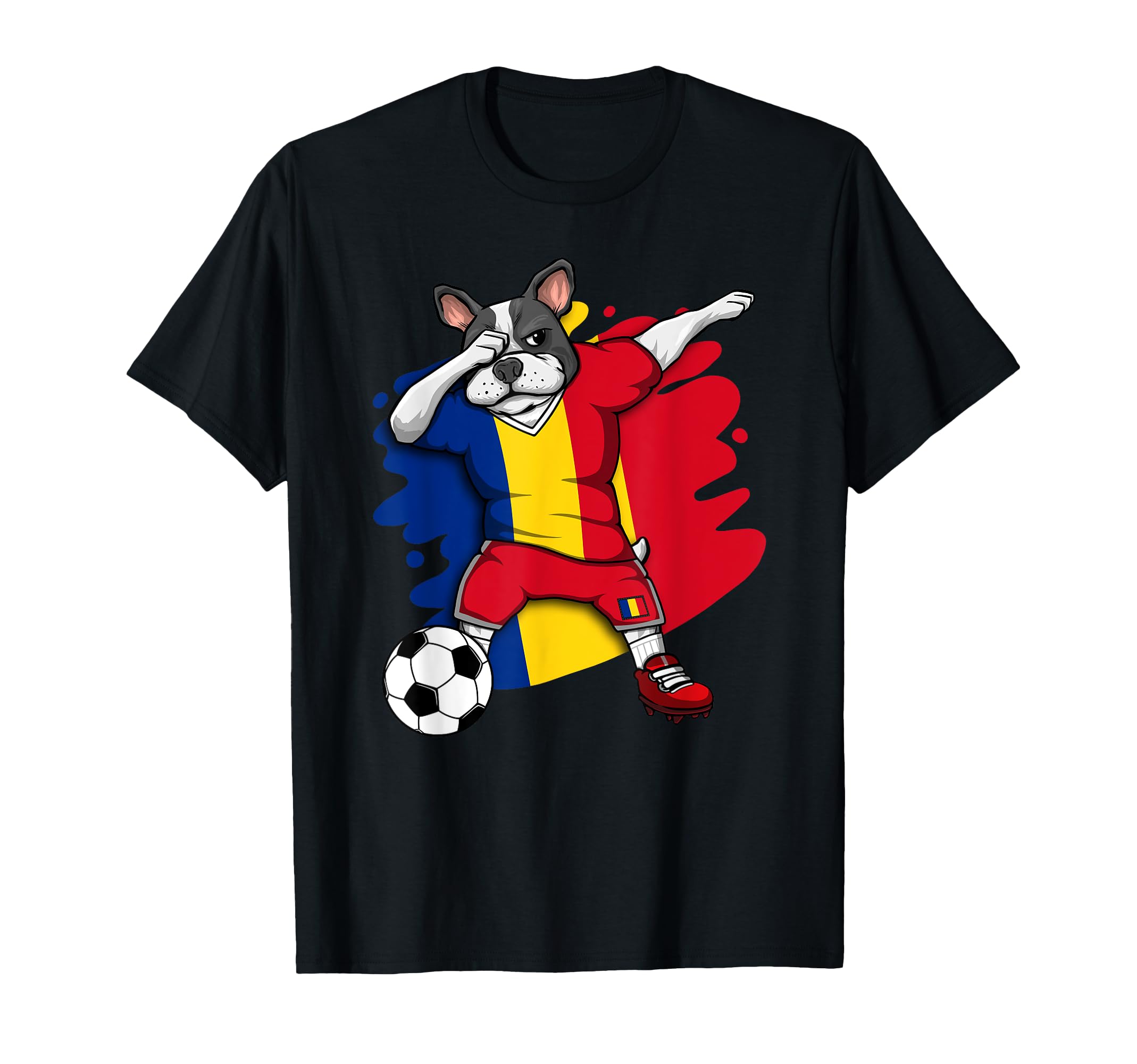 Dabbing French Bulldog Romania T-Shirt - Minimalist Print for Adults - T-Shirt, Sweatshirt, Hoodie