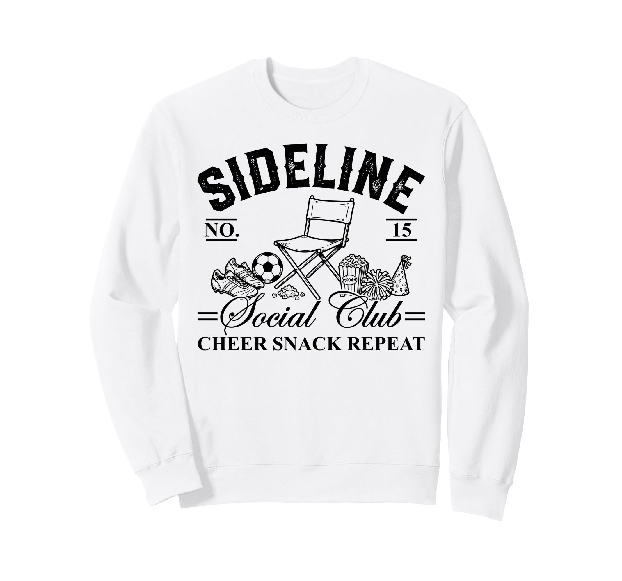 Funny Sideline Social Club Soccer Sweatshirt - Graphic Print for Adults - T-Shirt, Sweatshirt, Hoodie