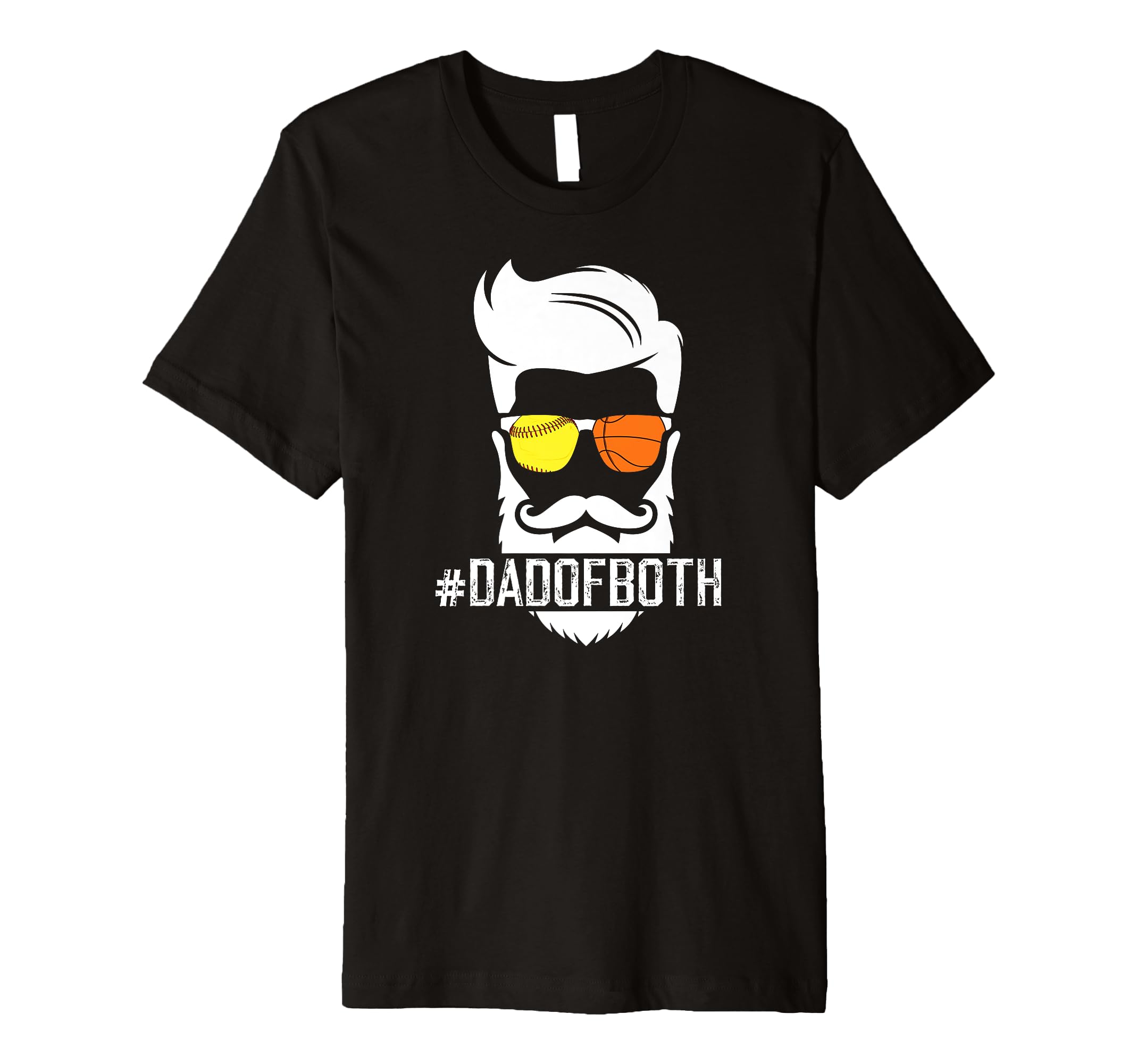 Mens Dad Both Softball Basketball T-Shirt - Minimalist Print for Adults - T-Shirt, Sweatshirt, Hoodie