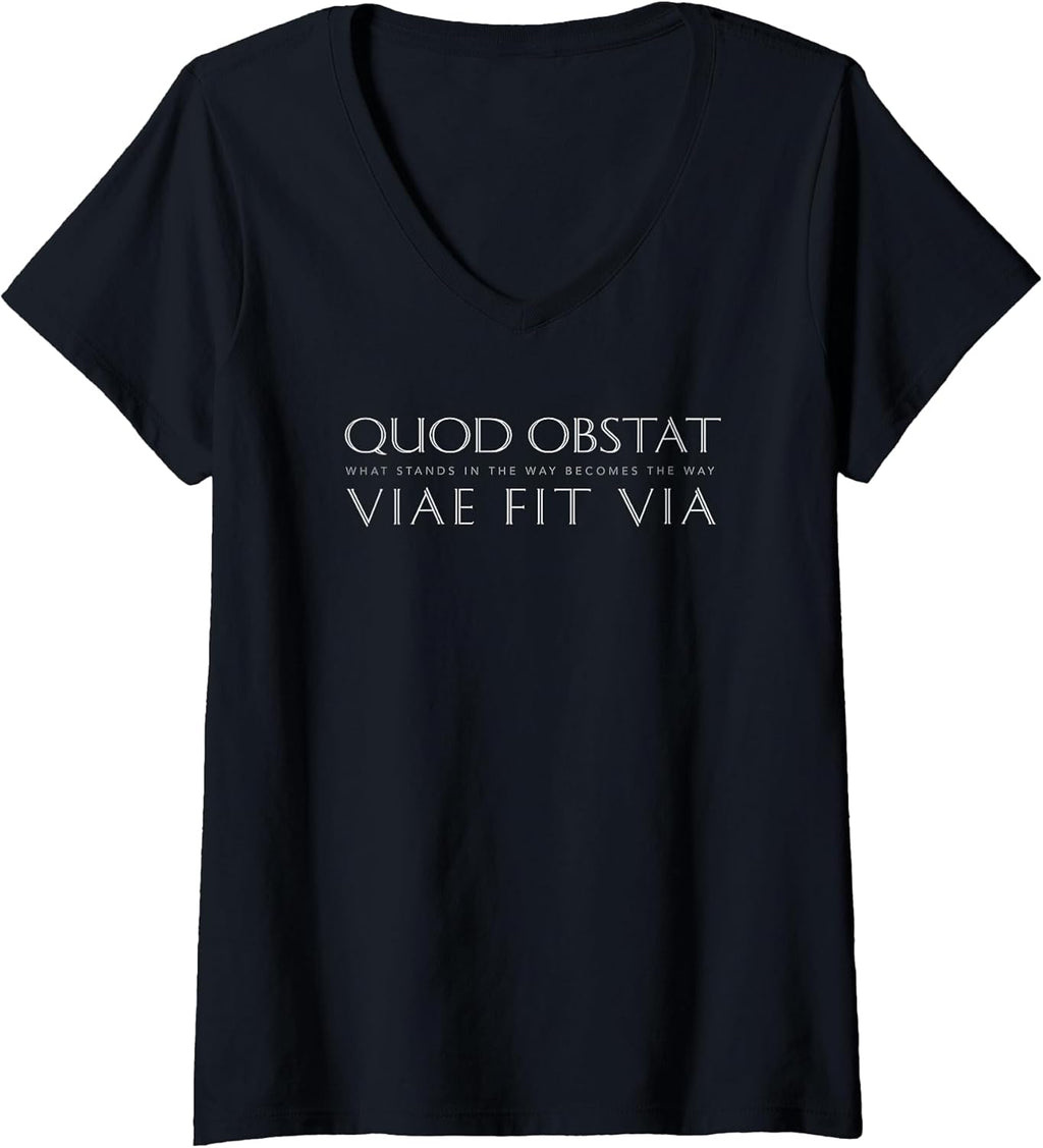 Womens Latin Inspirational Quote: Quod Obstat Viae - Adult & Kids T-Shirts, Sweatshirts & Hoodies apparel design preview 1