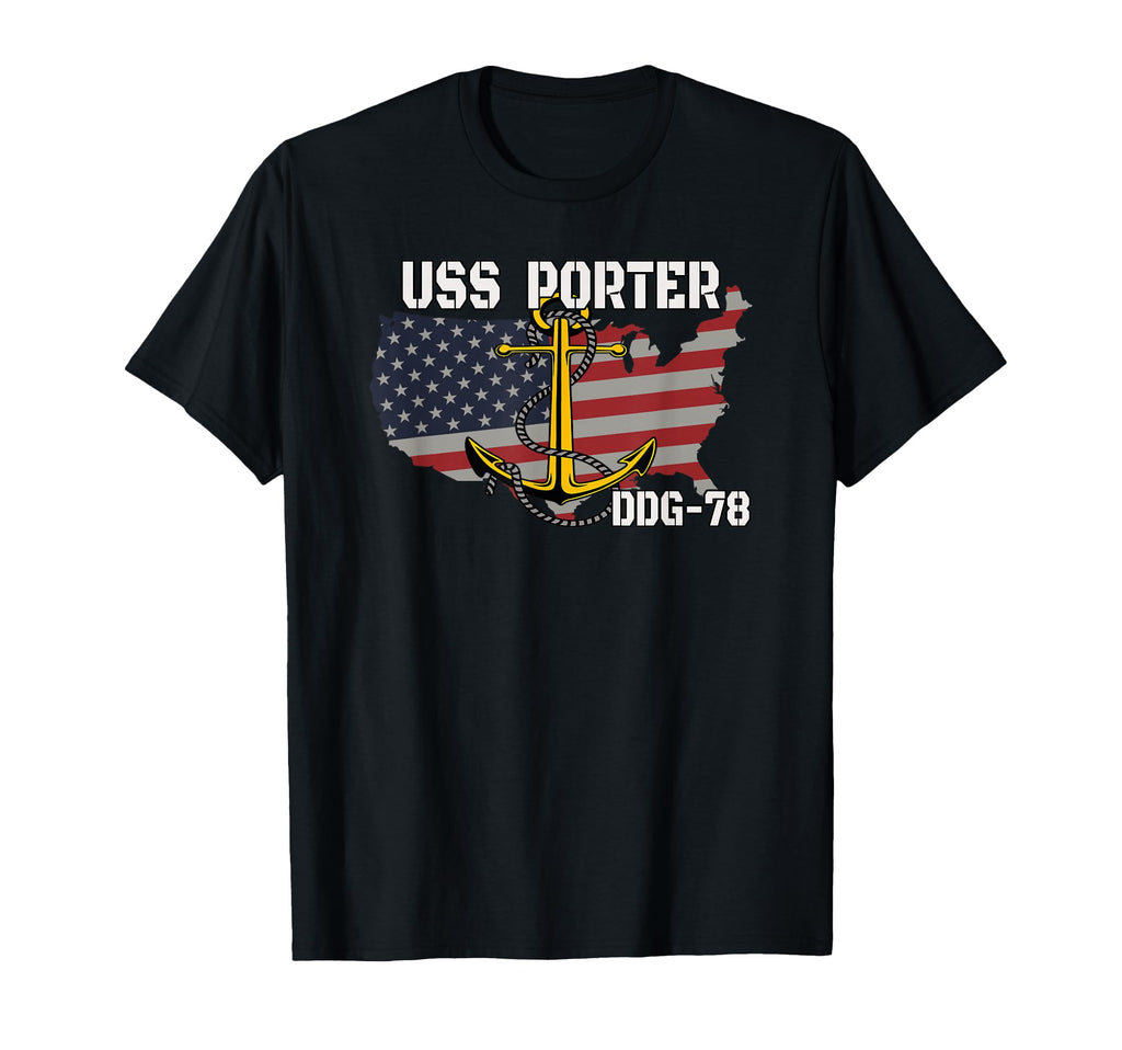Uss Porter Ddg 78 Destroyer Veterans T-Shirt - Aesthetic Graphic Men Women - T-Shirt, Sweatshirt, Hoodie