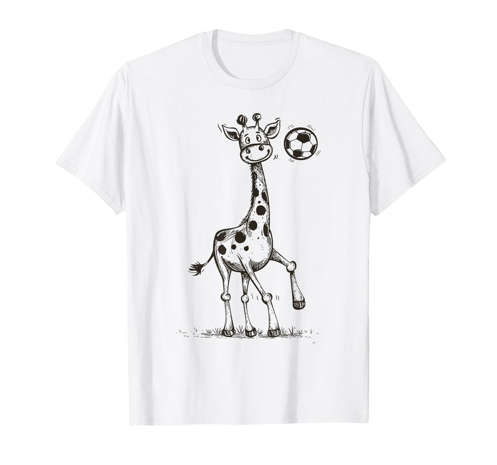 Funny Sports Giraffe Playing Soccer T-Shirt - Minimalist Print for Adults - T-Shirt, Sweatshirt, Hoodie