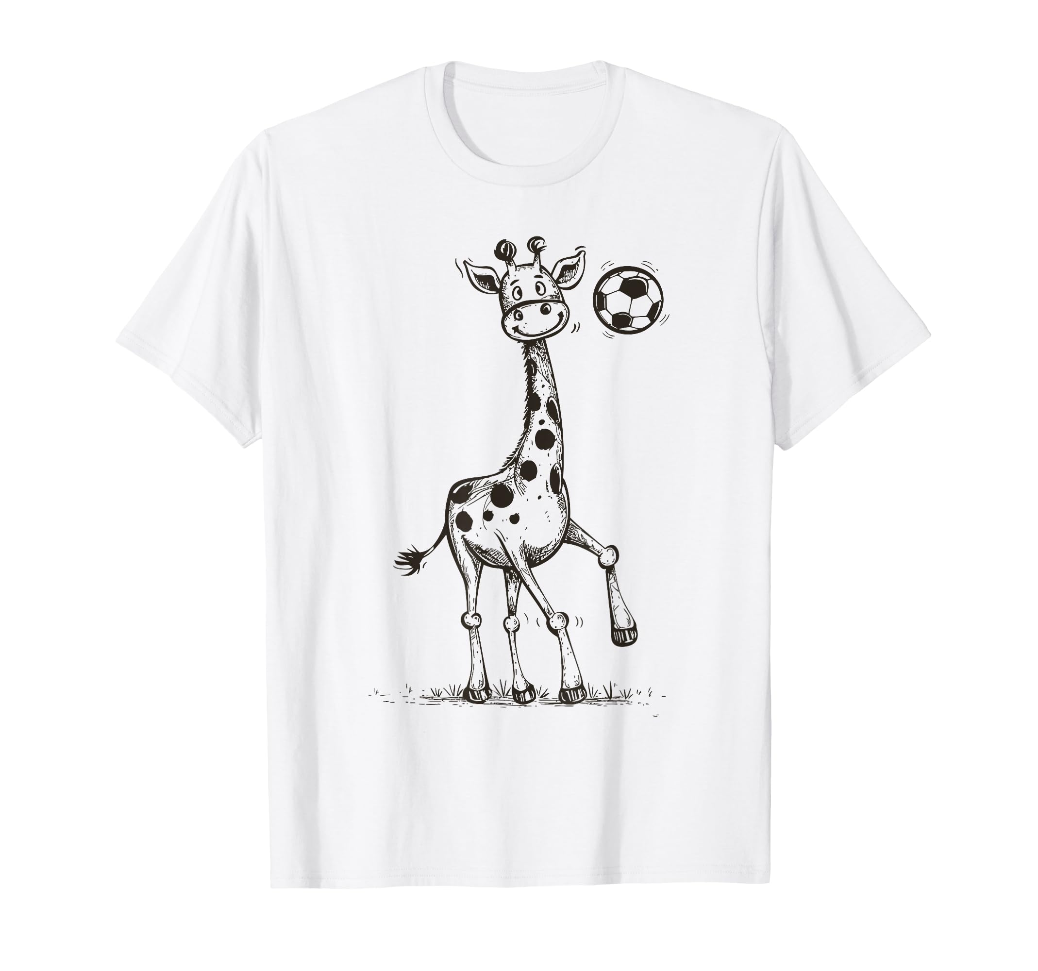 Funny Sports Giraffe Playing Soccer T-Shirt - Minimalist Print for Adults - T-Shirt, Sweatshirt, Hoodie