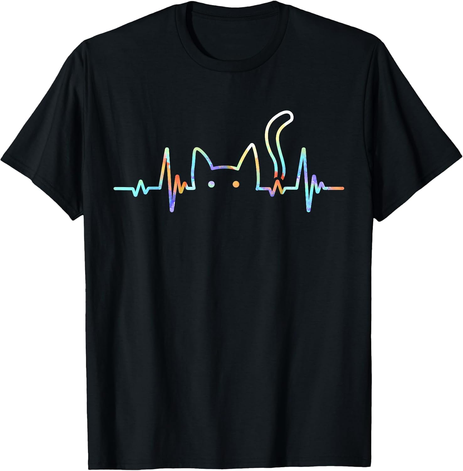 Heartbeat Cat Lover Animal Silhouette Cute - Adult & Kids T-Shirts, Sweatshirts & Hoodies apparel design preview 1