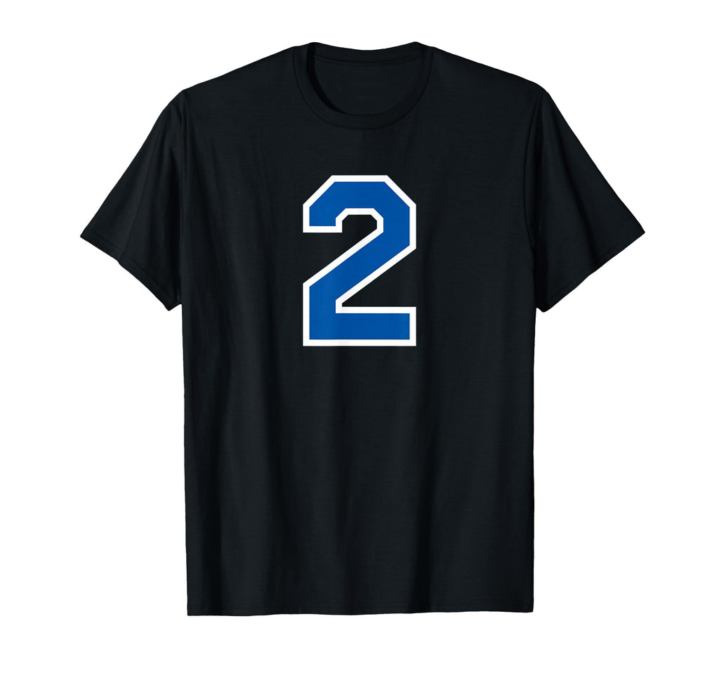 White Blue Sports Team Number 2 T-Shirt - Aesthetic Graphic for Adults - T-Shirt, Sweatshirt, Hoodie