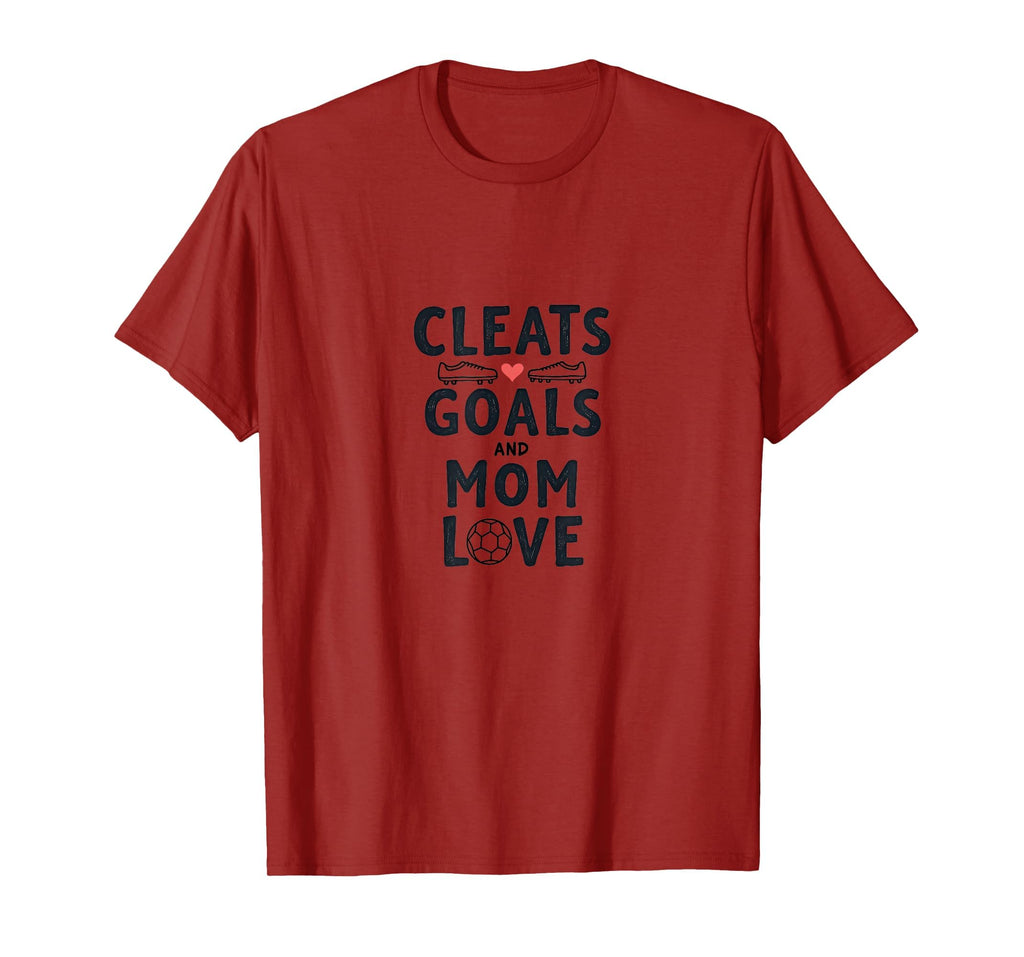 Cleats Goals And Mom Love Soccer T-Shirt - Custom Art Print Unisex - T-Shirt, Sweatshirt, Hoodie