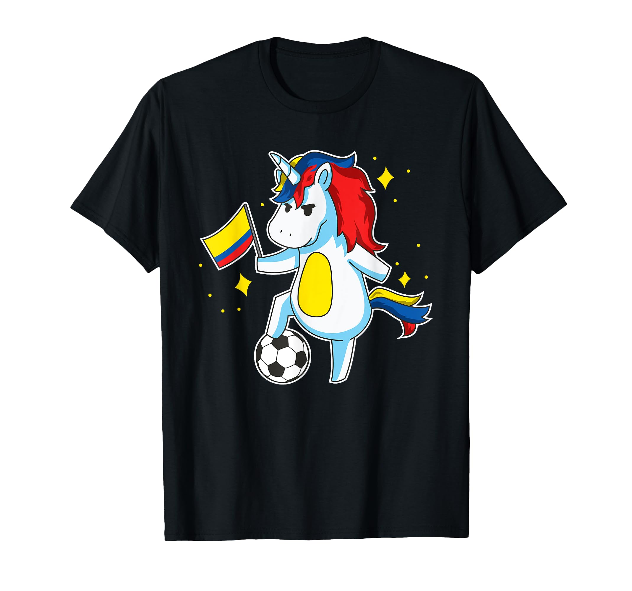 Soccer Unicorn Colombia Jersey T-Shirt - Custom Art Print for Adults - T-Shirt, Sweatshirt, Hoodie