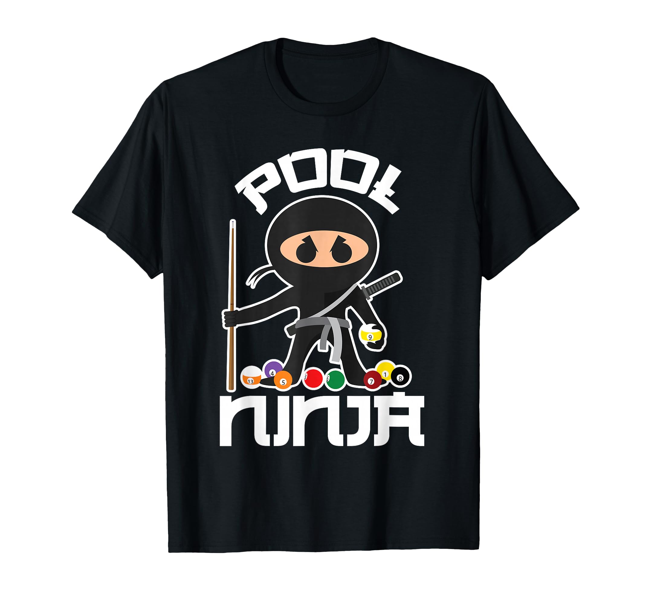 Pool Ninja Pocket Billiards Lover Gift T-Shirt - Minimalist Print Unisex - T-Shirt, Sweatshirt, Hoodie