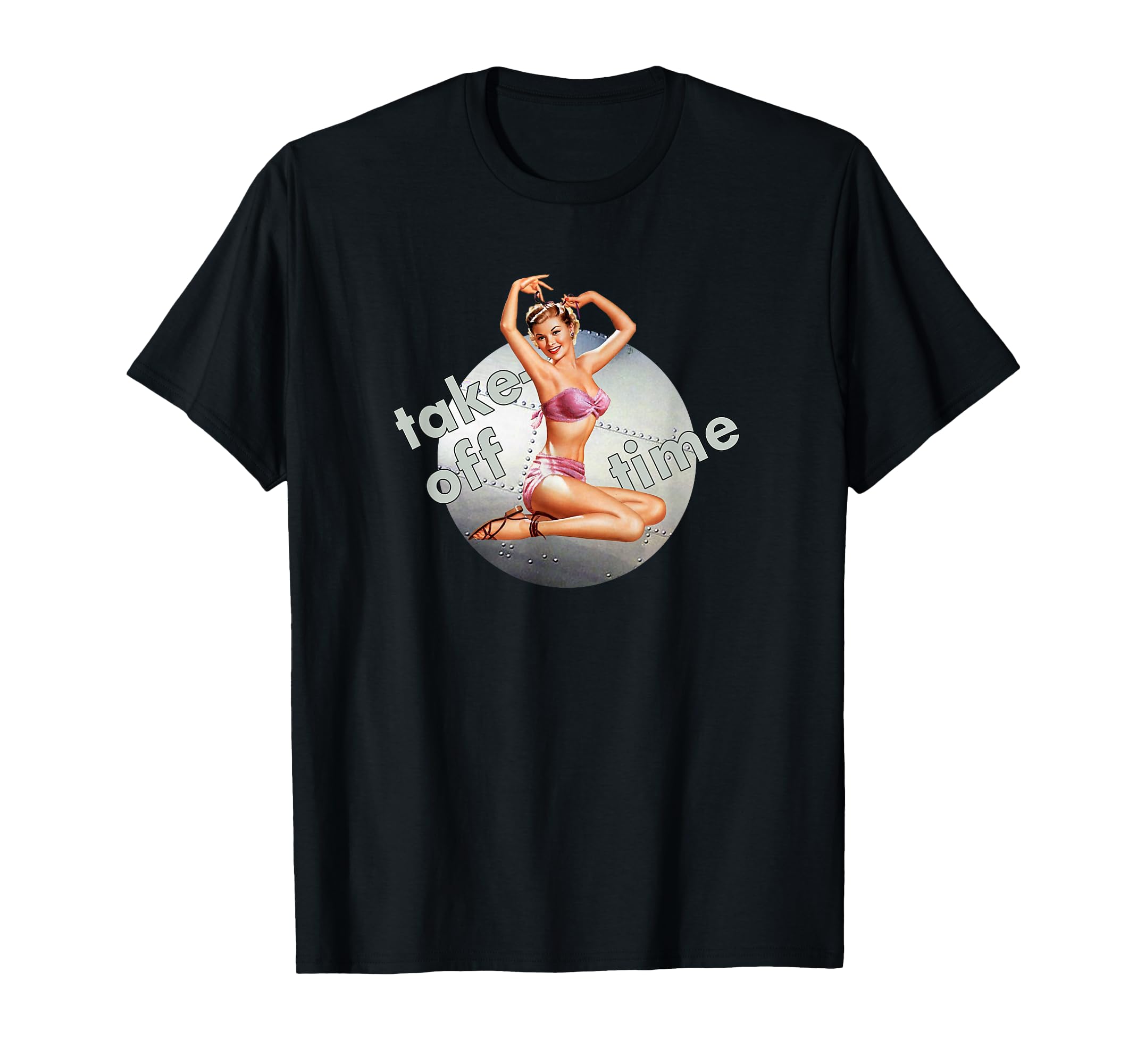 Ww2 Pin Up Bomber Take Off Time Nose T-Shirt - Streetwear Style for Adults - T-Shirt, Sweatshirt, Hoodie