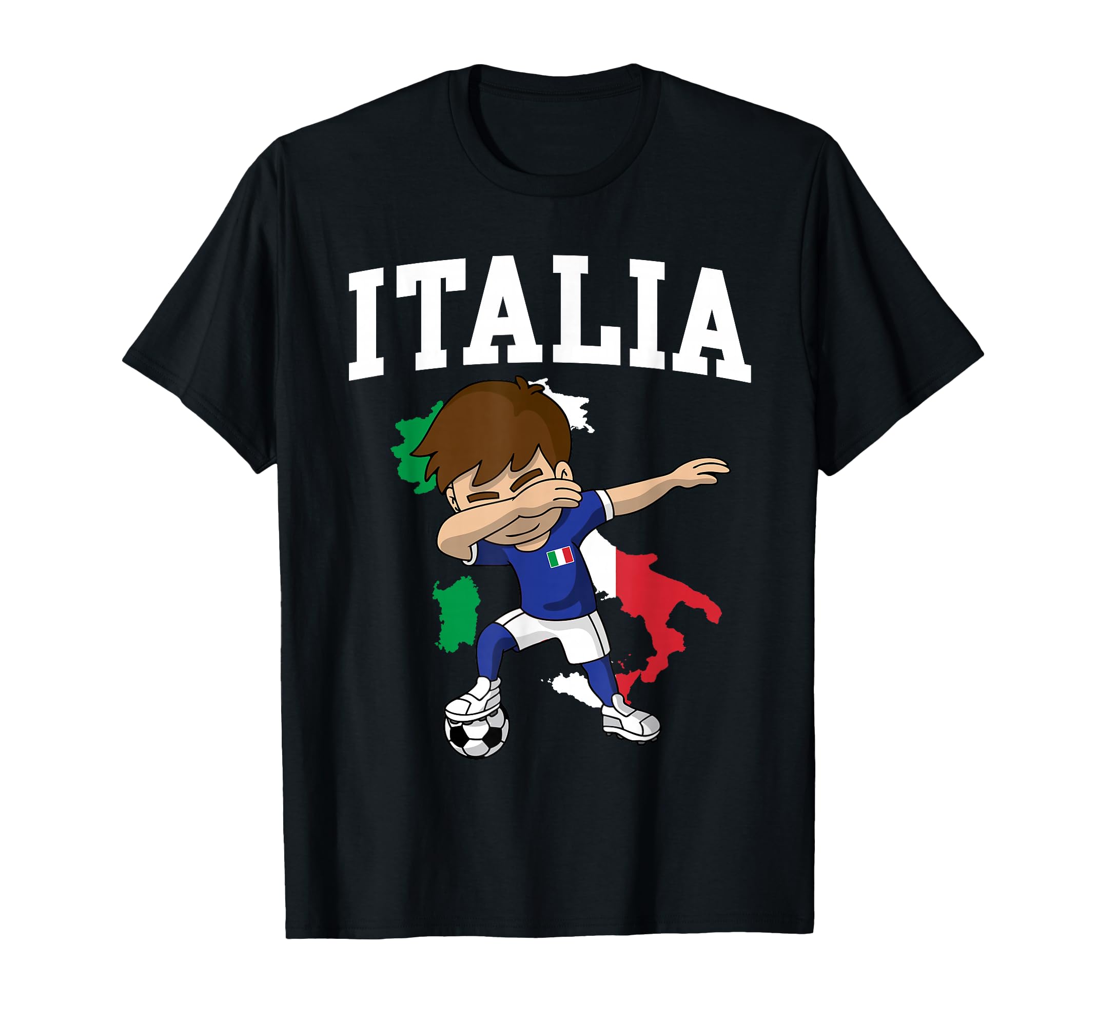 Italia Soccer Italian Italy Flag Map T-Shirt - Casual Everyday Wear Unisex - T-Shirt, Sweatshirt, Hoodie