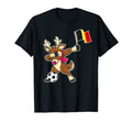 Soccer Belgian Flag Reindeer Belgium Soccer T-Shirt - Graphic Print Unisex - T-Shirt, Sweatshirt, Hoodie