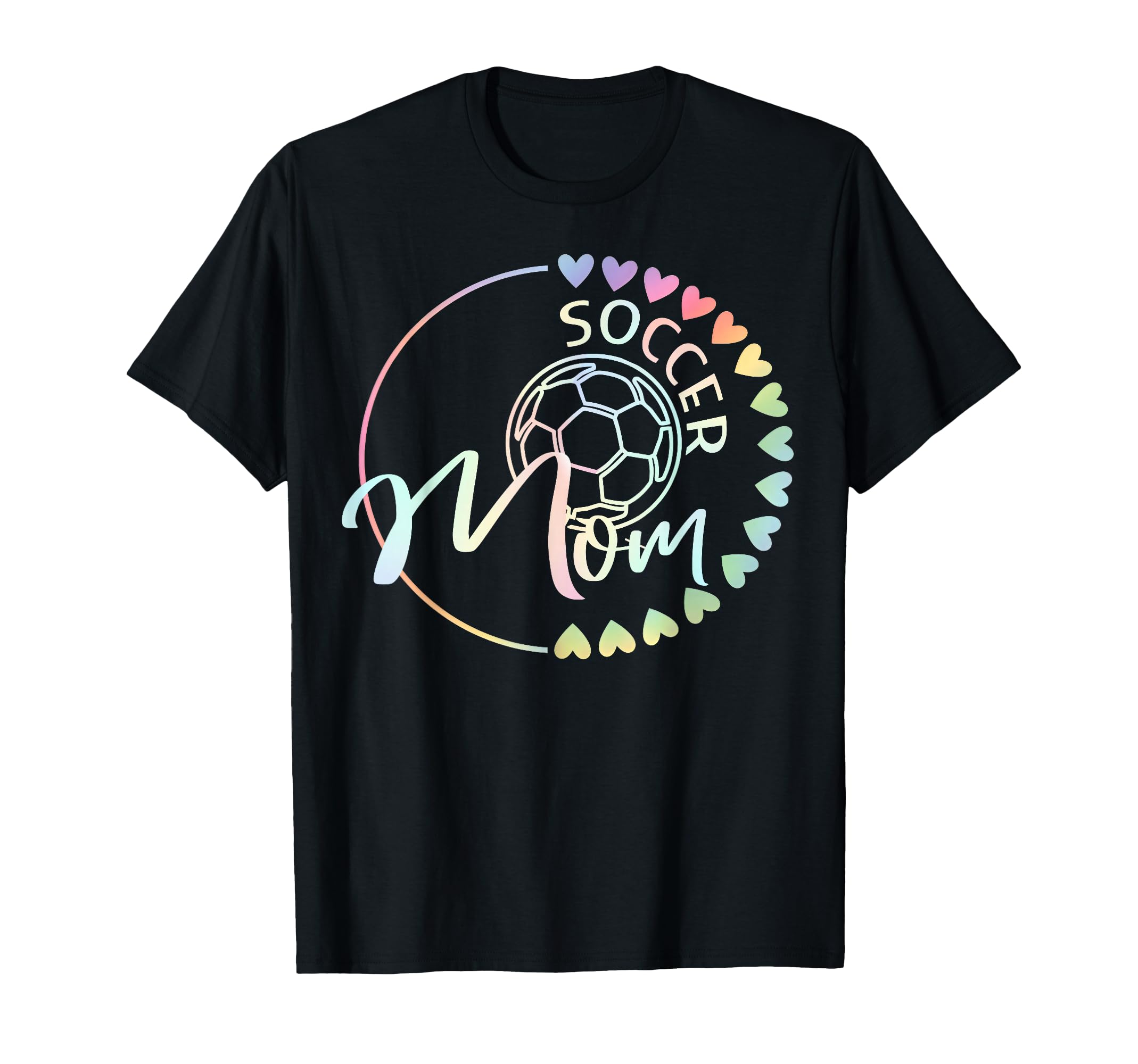 Soccer Mom Tie Dye Heart Soccer Ball Mommy T-Shirt - Graphic Print Unisex - T-Shirt, Sweatshirt, Hoodie