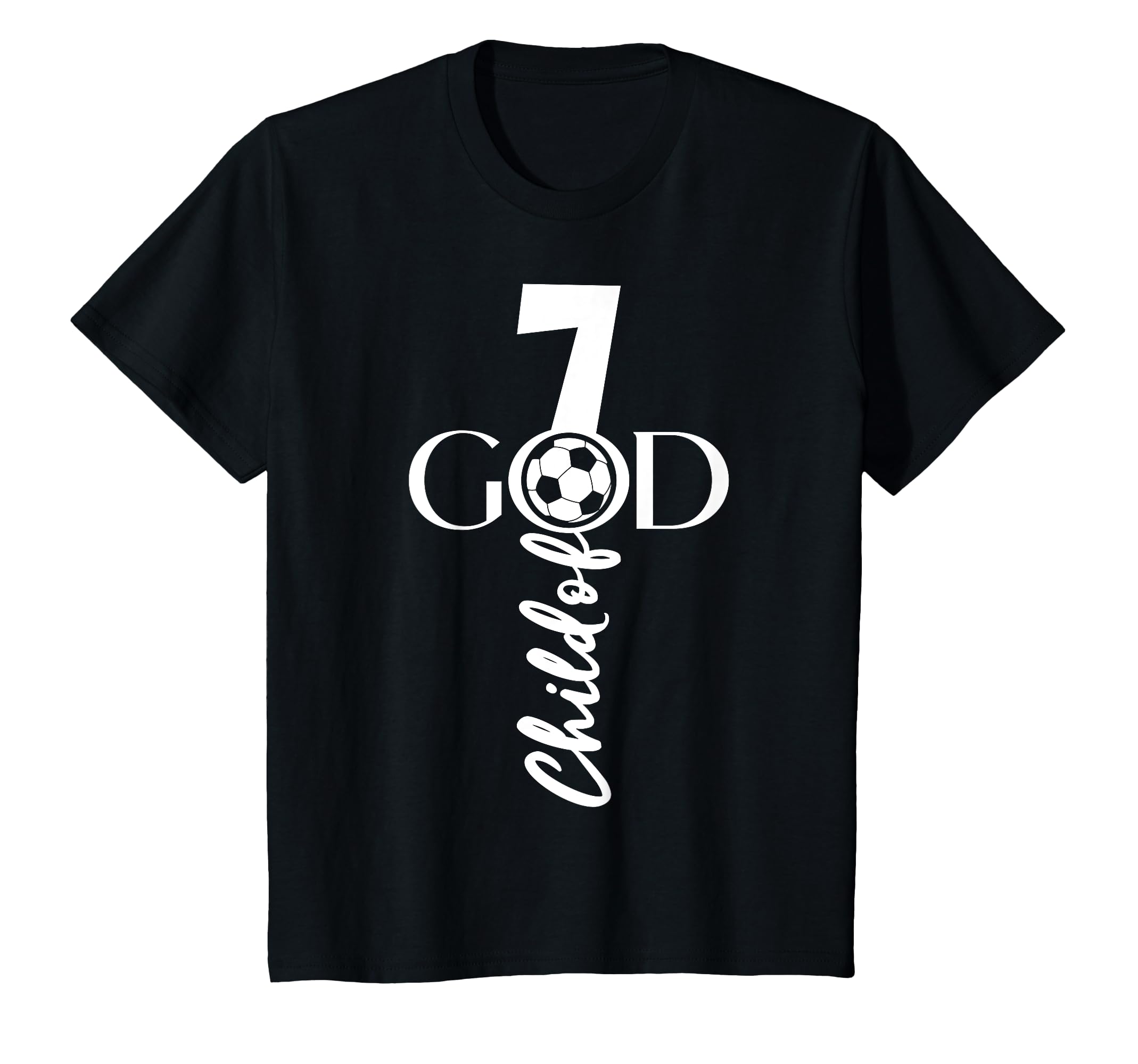Jesus Christ 7 Years Child God Soccer 7Th T-Shirt - Graphic Print Unisex - T-Shirt, Sweatshirt, Hoodie