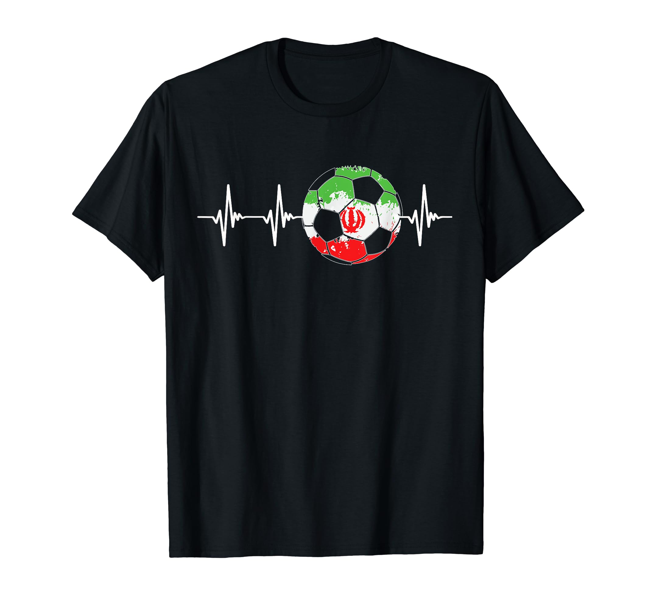 Iran Funny Soccer Heartbeat Iran Flag T-Shirt - Custom Art Print Men Women - T-Shirt, Sweatshirt, Hoodie