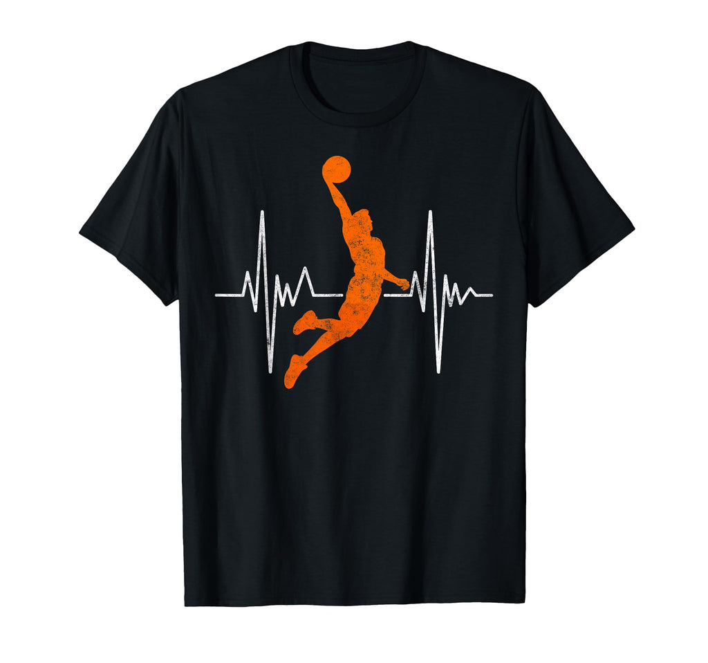 Heartbeat Basketball Player Ball Slam T-Shirt - Novelty Apparel for Adults - T-Shirt, Sweatshirt, Hoodie