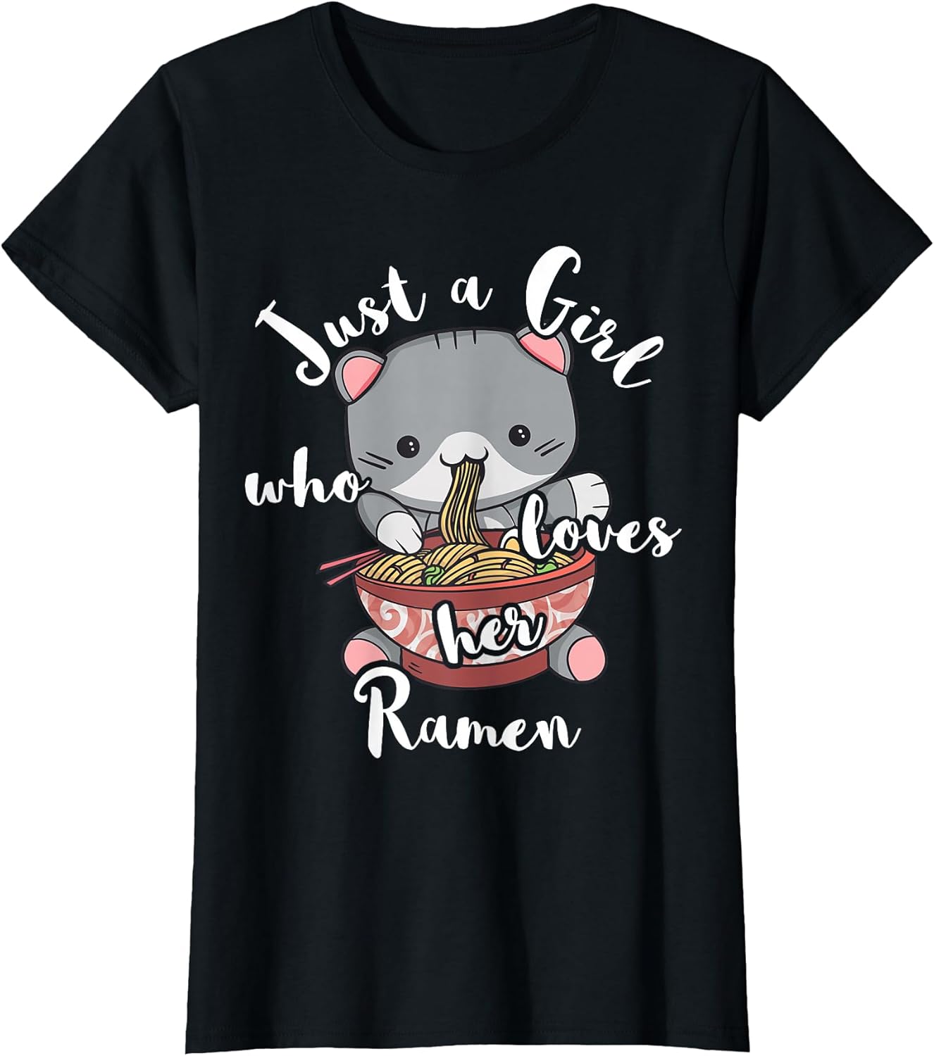Ramen Girls Japanese Noodle Soup Food Cute Kawaii Cat - Adult & Kids T-Shirts, Sweatshirts & Hoodies apparel design preview 1