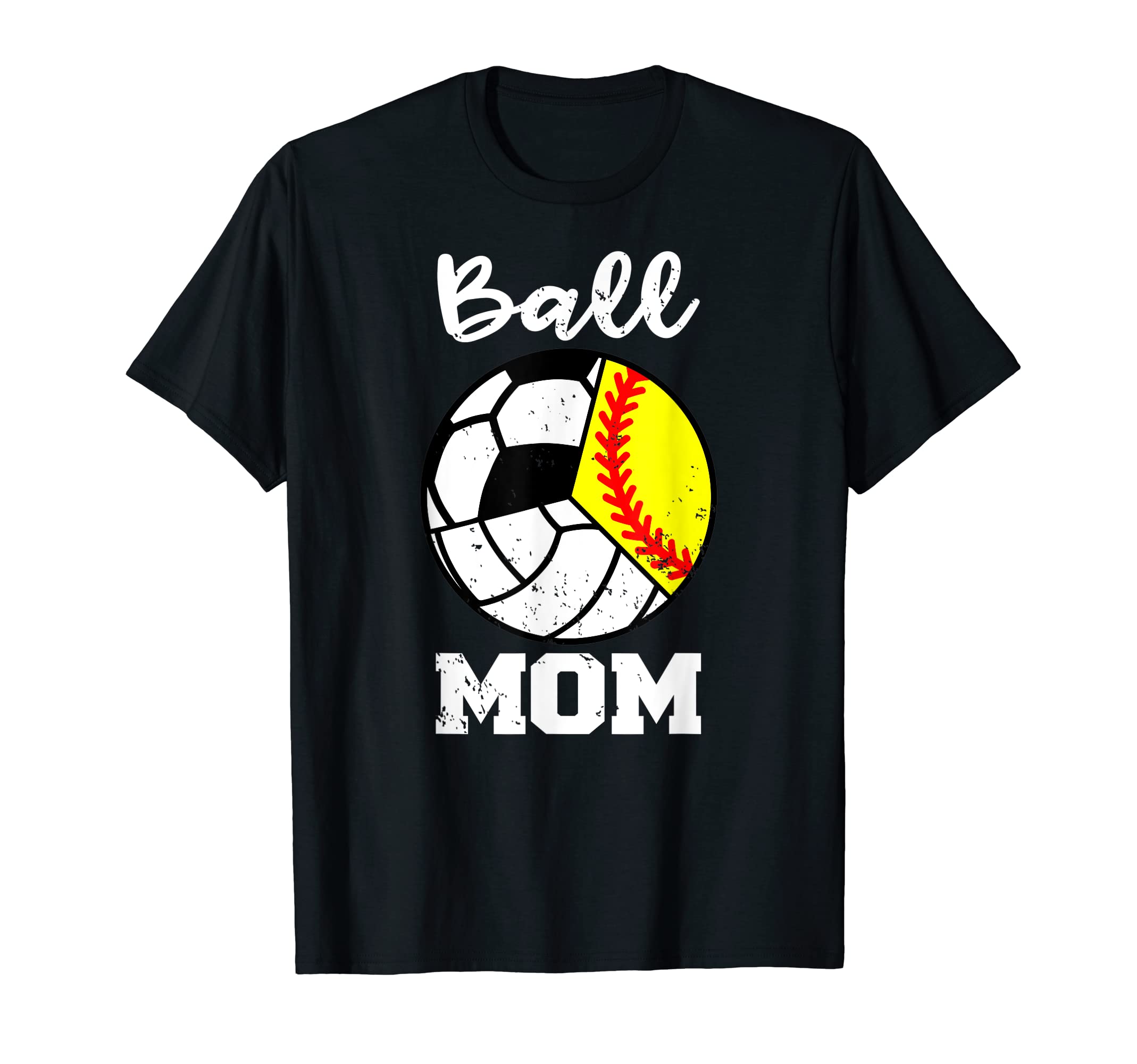 Ball Mom Funny Softball Volleyball T-Shirt - Minimalist Print for Adults - T-Shirt, Sweatshirt, Hoodie
