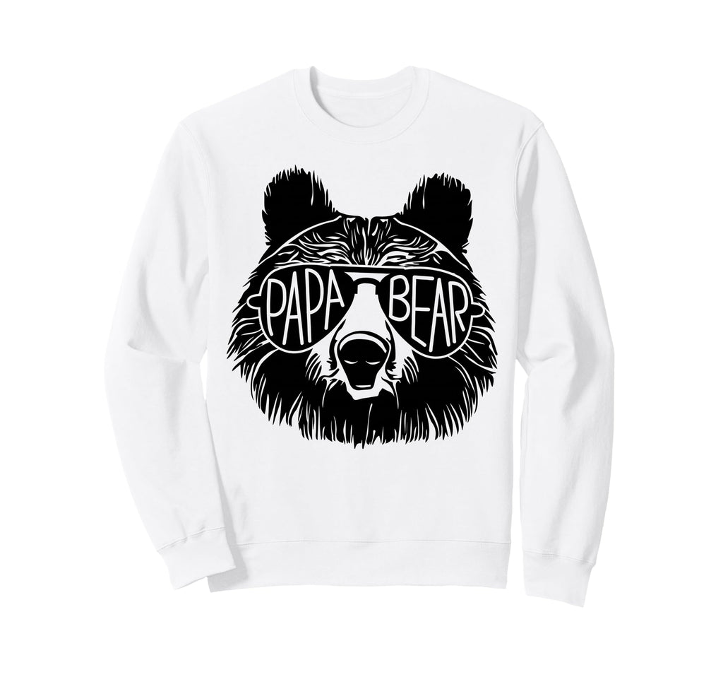 Papa Bear Face Sunglasses Dad Sweatshirt - Fun Novelty Design Unisex - T-Shirt, Sweatshirt, Hoodie