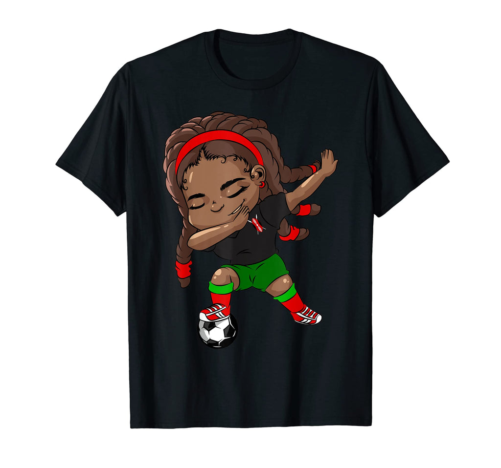 Kenya African Dabbing Soccer Black T-Shirt - Streetwear Style for Adults - T-Shirt, Sweatshirt, Hoodie