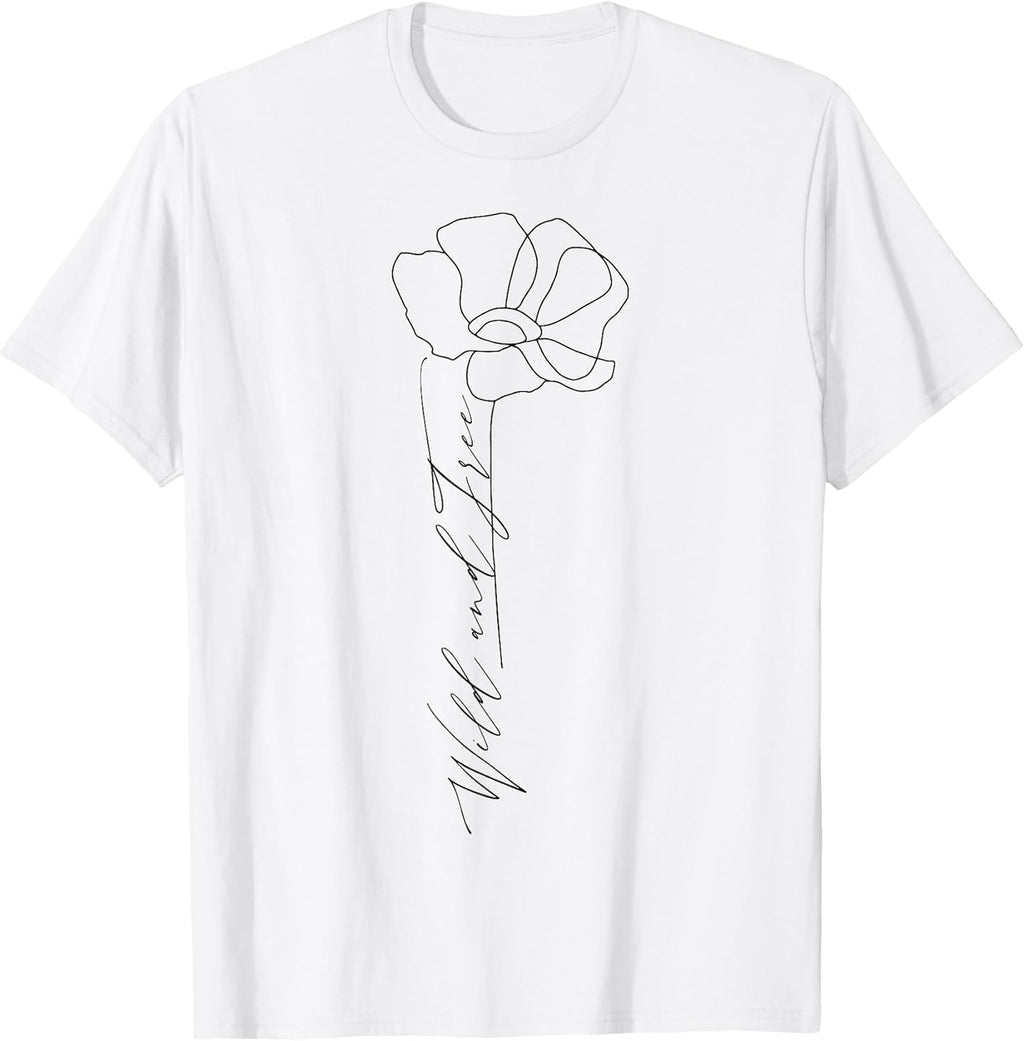 Inspirational Saying Wild and Free Wildflower - Adult & Kids T-Shirts, Sweatshirts & Hoodies apparel design preview 1