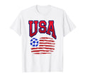 Grunge Aesthetic Usa Flag Soccer Fans T-Shirt - Custom Art Print Men Women - T-Shirt, Sweatshirt, Hoodie