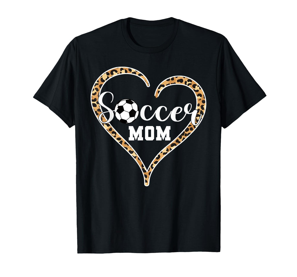 Soccer Mom Leopard Heart Soccer T-Shirt - Casual Everyday Wear for Adults - T-Shirt, Sweatshirt, Hoodie