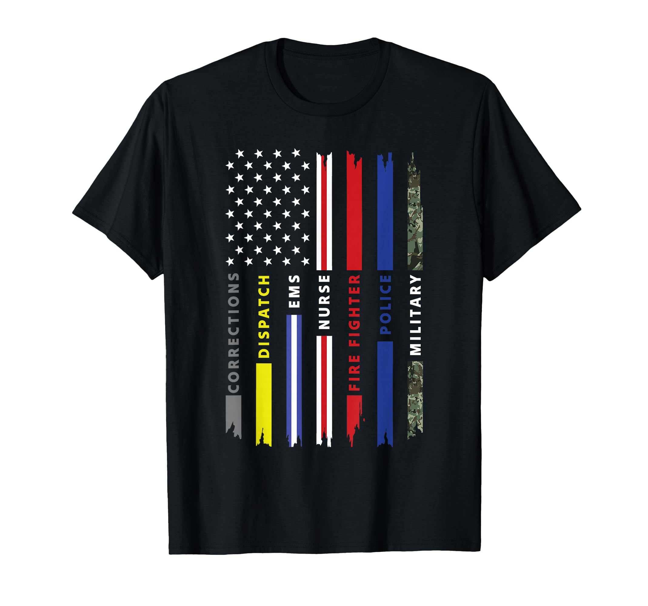 First Responder Hero Flag Nurse Ems T-Shirt - Fun Novelty Design Unisex - T-Shirt, Sweatshirt, Hoodie