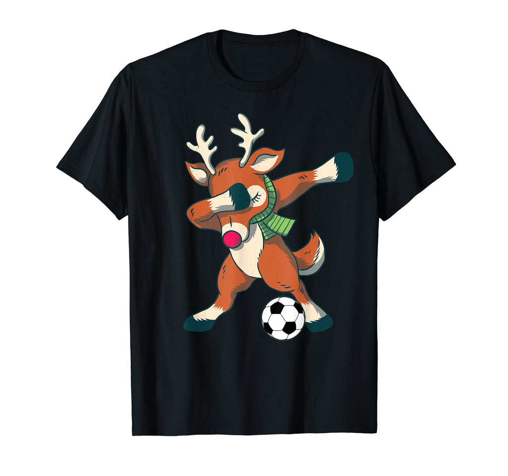 Dabbing Reindeer Soccer Funny Dab T-Shirt - Custom Art Print for Adults - T-Shirt, Sweatshirt, Hoodie