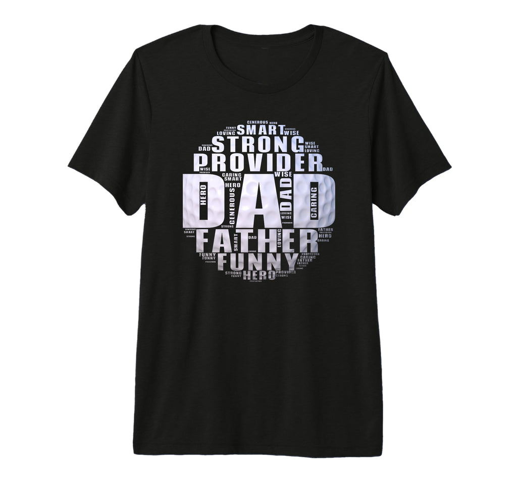 Mens Golf Dad Word Cloud Funny T-Shirt - Custom Art Print for Adults - T-Shirt, Sweatshirt, Hoodie
