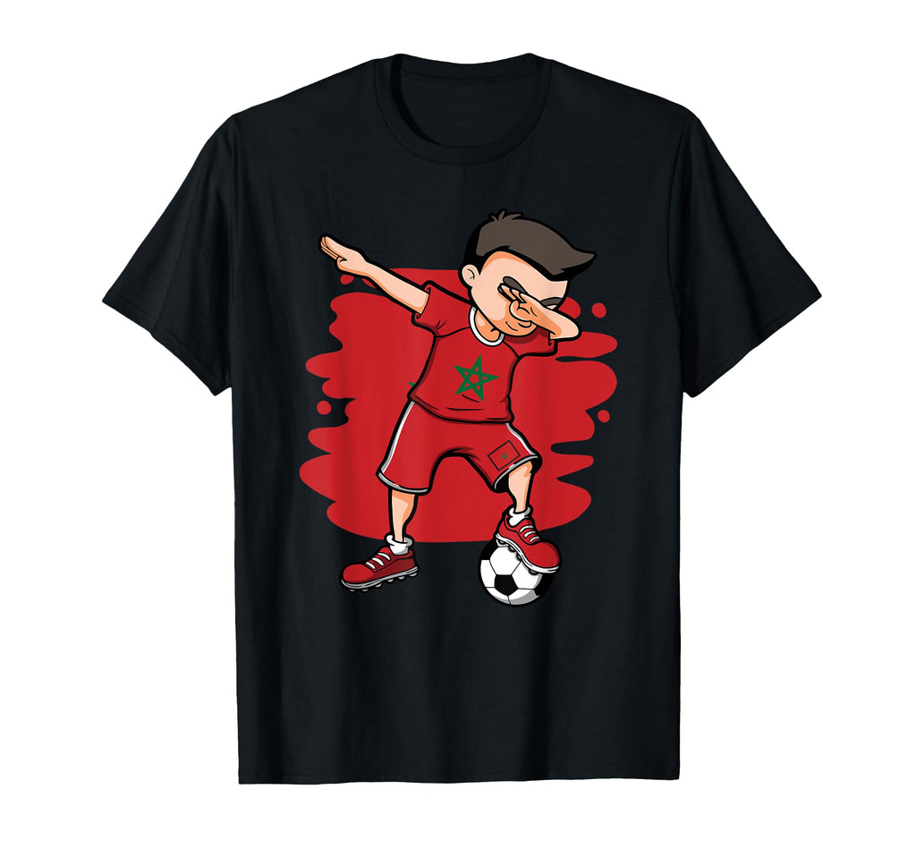 Dabbing Soccer Morocco Jersey Moroccan T-Shirt - Trendy Graphic for Adults - T-Shirt, Sweatshirt, Hoodie