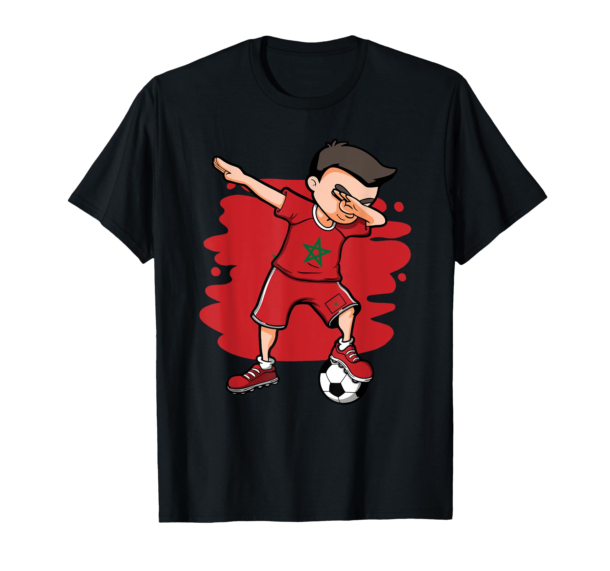 Dabbing Soccer Morocco Jersey Moroccan T-Shirt - Trendy Graphic for Adults - T-Shirt, Sweatshirt, Hoodie