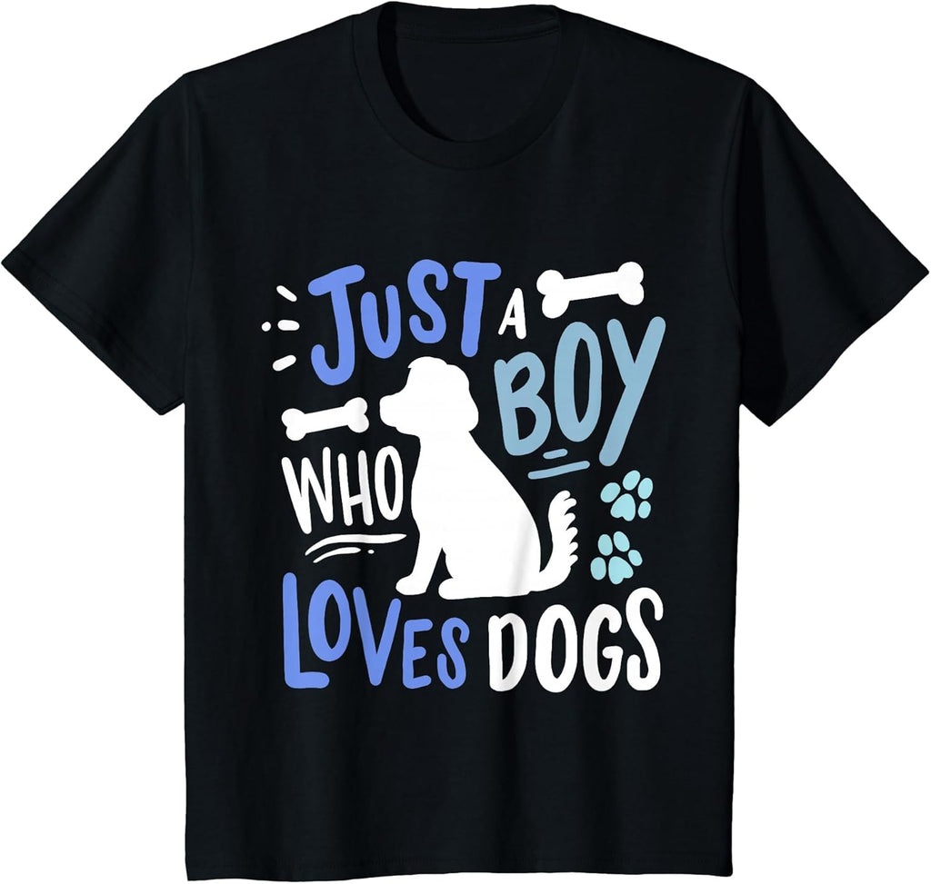 Just A Boy Who Loves Dogs - Adult & Kids T-Shirts, Sweatshirts & Hoodies apparel design preview 1