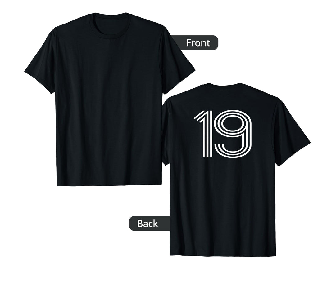 Number 19 Baseball Football Soccer T-Shirt - Minimalist Print Men Women - T-Shirt, Sweatshirt, Hoodie