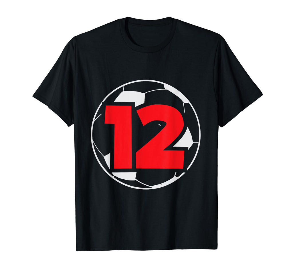 12Th Birthday 12 Years Soccer Football T-Shirt - Graphic Print for Adults - T-Shirt, Sweatshirt, Hoodie