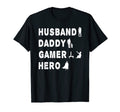 Mens Husband Daddy Gamer Hero Funny T-Shirt - Custom Art Print for Adults - T-Shirt, Sweatshirt, Hoodie