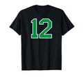 Number 12 Sport Green Varsity Number T-Shirt - Unique Graphic Unisex - T-Shirt, Sweatshirt, Hoodie